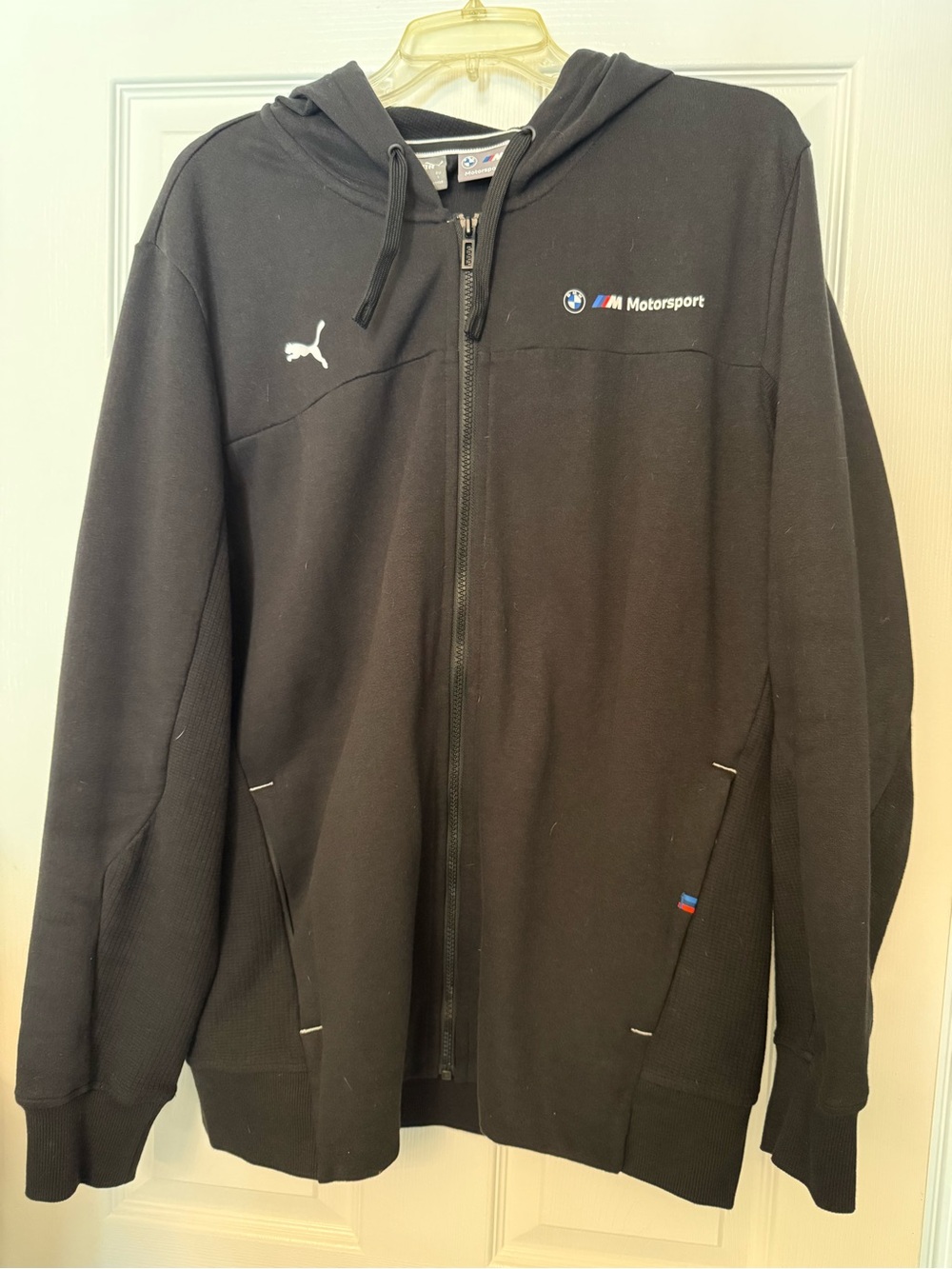 Puma X BMW Black Zip Hoodie with M Motorsport and Puma Logos